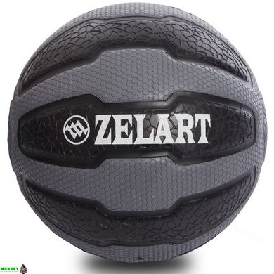 Мяч медицинский медбол Zelart Medicine Ball FI-0898-10 10кг черный-серый