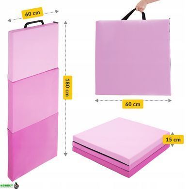 Мат гімнастичний складний 4FIZJO 180 x 60 x 5 см Pink/Light Pink (P-5907739319678)