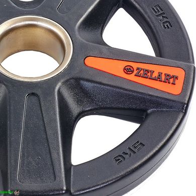 Блины (диски) полиуретановые Zelart TA-5335-5 51мм 5кг черный