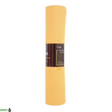Коврик спортивный Cornix TPE 183 x 61 x 0.6 cм для йоги и фитнеса XR-0001 Orange/Black