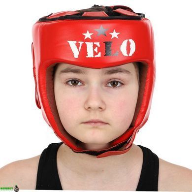 Шолом боксерський професійний шкіряний AIBA VELO 3080 XL червоний