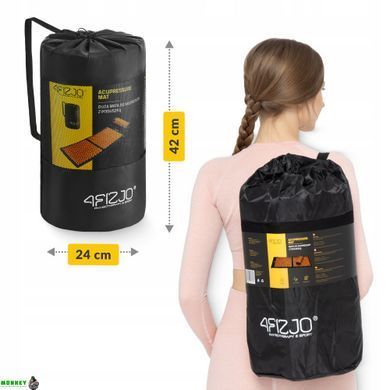 Коврик акупунктурный с валиком 4FIZJO Аппликатор Кузнецова 128 x 48 см 4FJ0049 Black/Orange