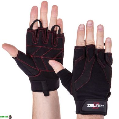 Перчатки для фитнеса и тренировок Zelart SB-161596 S-XXL черный