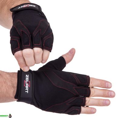 Перчатки для фитнеса и тренировок Zelart SB-161596 S-XXL черный