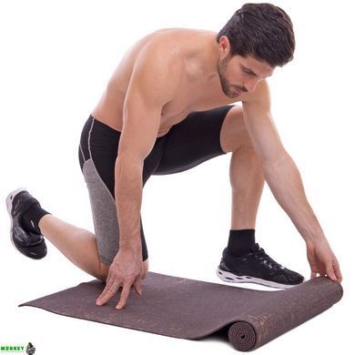 Коврик для йоги Льняной (Yoga mat) SP-Sport FI-2441 Синий размер 185x62x0,6см