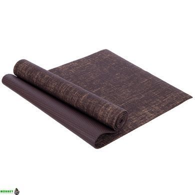 Коврик для йоги Льняной (Yoga mat) SP-Sport FI-2441 Синий размер 185x62x0,6см