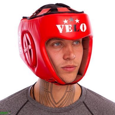 Шолом боксерський професійний шкіряний AIBA VELO 3080 XL червоний