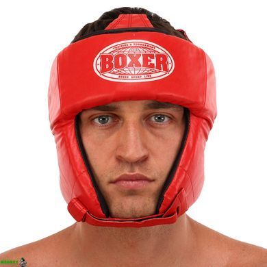 Шлем боксерский открытый кожаный BOXER 2027 Черный L
