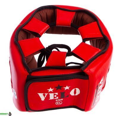 Шолом боксерський професійний шкіряний AIBA VELO 3080 XL червоний