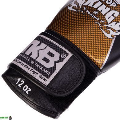 Рукавички шкіряні боксерські TOP KING EmPower TKBGEM-01 Чорний-золотий 18 унції