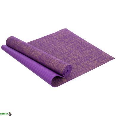 Коврик для йоги Льняной (Yoga mat) SP-Sport FI-2441 Синий размер 185x62x0,6см