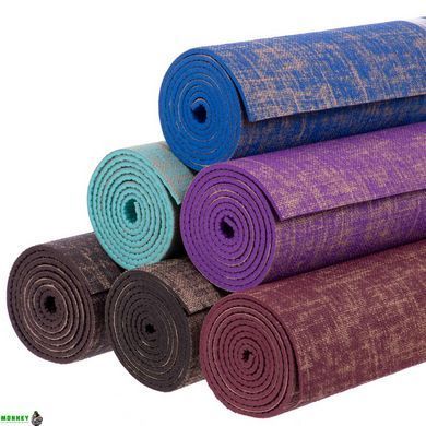 Коврик для йоги Льняной (Yoga mat) SP-Sport FI-2441 Синий размер 185x62x0,6см