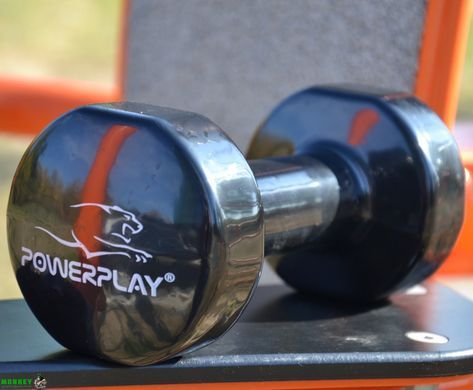 Гантели виниловые PowerPlay 2*2 кг. PP_4121 Черные (2шт. - пара) + Резинка для фитнеса 7,5кг