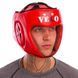 Шолом боксерський професійний шкіряний AIBA VELO 3080 XL червоний