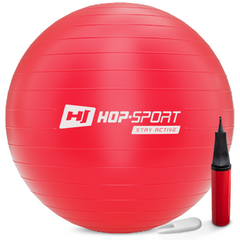 Фітбол Hop-Sport 85см червоний + насос 2020