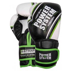 Боксерські рукавички PowerSystem PS 5006 Contender Black/Green Line 10 унцій