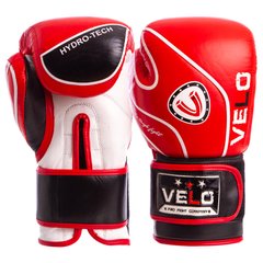 Перчатки боксерские кожаные на липучке VELO VL-8188 (р-р 10-12oz, цвета в ассортименте)