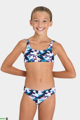 Купальник для девочек Arena TIE AND DYE BIKINI TOP белый, синий, мультиколор Дет 116см