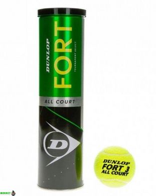 М'ячі для тенісу Dunlop Fort TS 4B метал банка