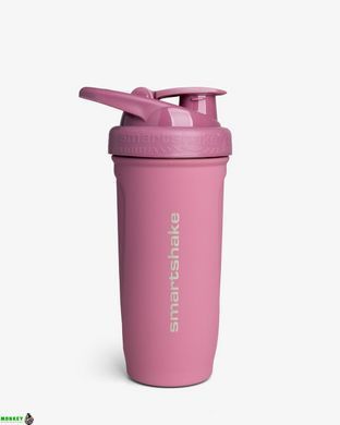 Шейкер спортивний SmartShake металевий Reforce Stainless Steel 30oz/900ml Deep Rose