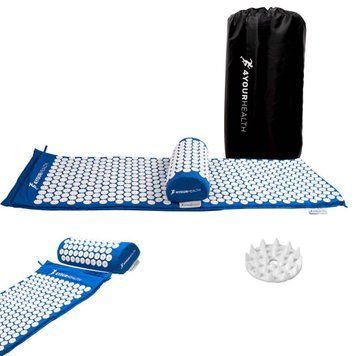 Коврик акупунктурный 4yourhealth Elite Line 0064, с подушкой голубовато-белый 130*40см