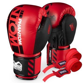 Боксерские перчатки Phantom APEX Red 10 унций (Бинты 4м. в подарок)