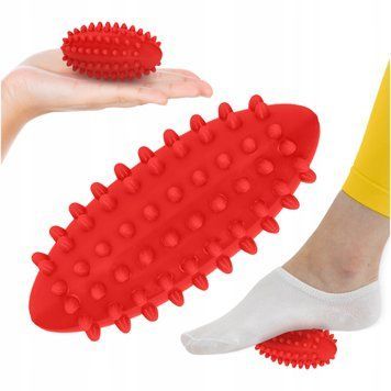 Мяч массажный огурец 4FIZJO Spike Bean 11.5 x 5 см Red (P-5905973400190)