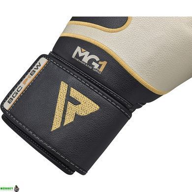 Рукавички боксерські RDX Leather Black White 14 ун.