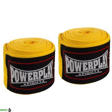 Бинты для бокса PowerPlay 3046 Желтые NYLON (3м)
