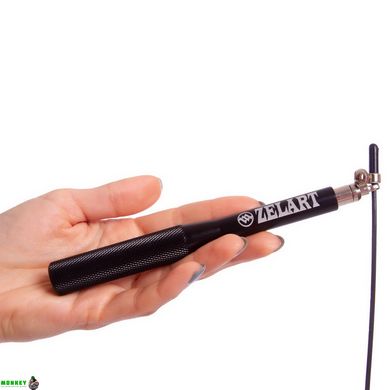 Скакалка швидкісна кросфіт з підшипником і сталевим тросом з алюмінієвими ручками Zelart FI-7222 3м кольори в асортименті