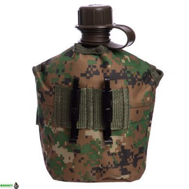 Фляга с котелком V-1л в чехле SP-Sport TY-4834 Хаки (пластик, чехол)