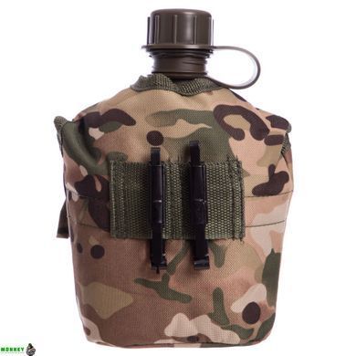 Фляга с котелком V-1л в чехле SP-Sport TY-4834 Хаки (пластик, чехол)