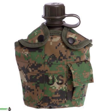 Фляга с котелком V-1л в чехле SP-Sport TY-4834 Хаки (пластик, чехол)