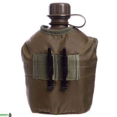Фляга с котелком V-1л в чехле SP-Sport TY-4834 Хаки (пластик, чехол)