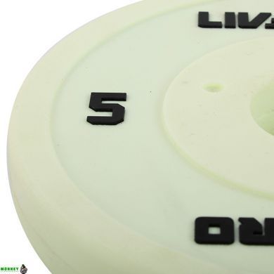Млинці диски поліуретанові із металевою втулкою LiveUp LP8028-5 &oslash;50мм 5кг білий
