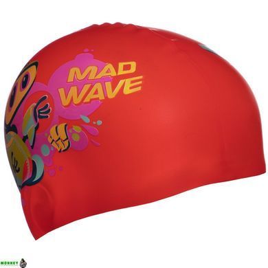 Шапочка для плавания детская MadWave Junior MAD BOT M057915 Красный