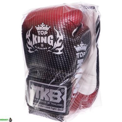 Перчатки боксерские кожаные TOP KING Super Star TKBGSS-01 Черный-синий 16 унции
