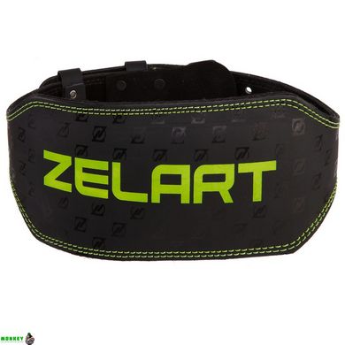Пояс атлетический кожаный Zelart VL-3342 размер-M-XXL черный