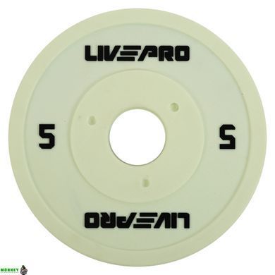 Млинці диски поліуретанові із металевою втулкою LiveUp LP8028-5 &oslash;50мм 5кг білий
