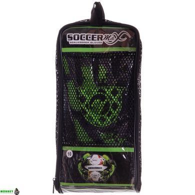 Рукавички воротарські SOCCERMAX GK-017 8 розмір зелений-чорний