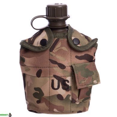 Фляга с котелком V-1л в чехле SP-Sport TY-4834 Хаки (пластик, чехол)