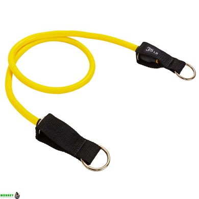 Эспандер трубчатый для фитнеса с кольцом DOUBLE CUBE DT-1002R-35LB 6х14x1200мм нагрузка 16кг желтый