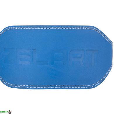 Пояс атлетический кожаный ZELART SB-165103 ширина-15см размер-XS-XXL синий