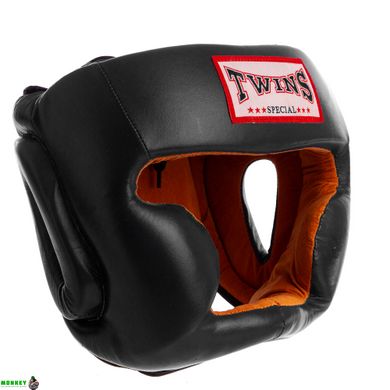 Шлем боксерский с полной защитой кожаный TWN VL-6630 M Черный