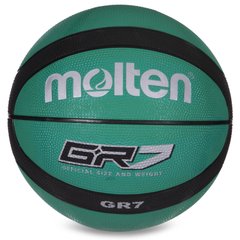 Мяч баскетбольный резиновый №7 MOLTEN BGR7-GK-SH GR7 (резина, бутил, зеленый-черный)