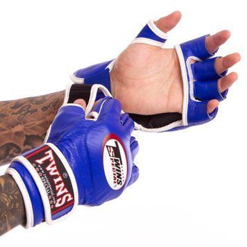 Перчатки для смешанных единоборств MMA кожаные TWINS GGL-6 Синий M