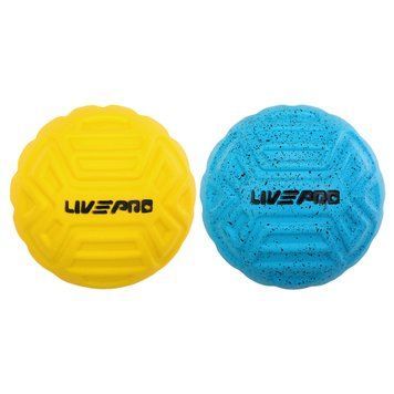 Мяч массажный для МФР &oslash;6см 2 штуки LivePRO Foot massage ball LP8507 (d-6см, голубой-желтый)