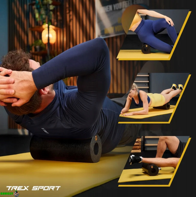 Роллер массажер гладкий Trex Sport TX-033EPR EPP 33см черный
