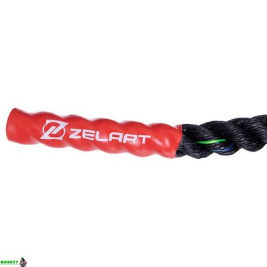 Канат спортивный для лазанья с креплением Zelart FI-2626 4,5м черный