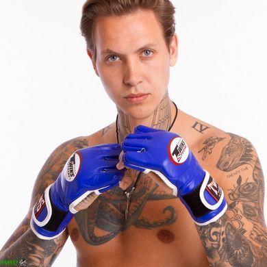 Перчатки для смешанных единоборств MMA кожаные TWINS GGL-6 Синий M